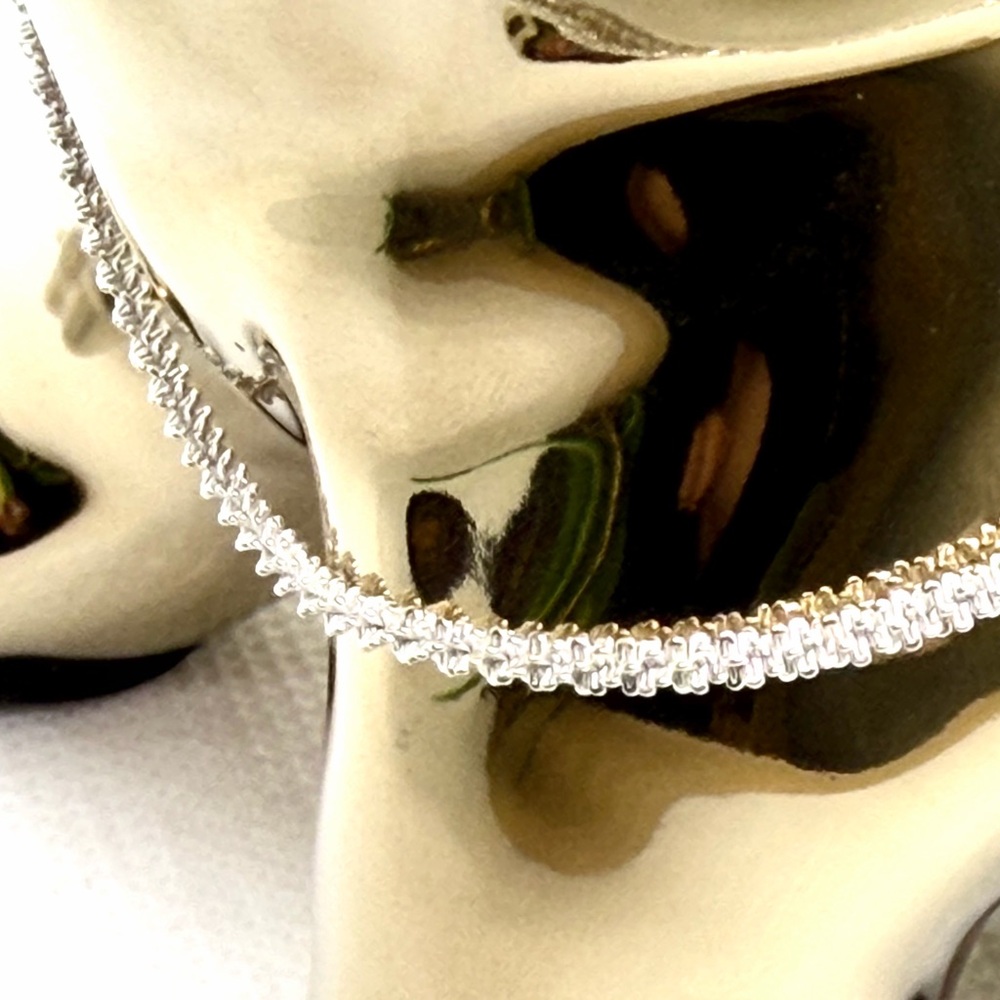 Delicate .925 Sterling Silver 6” Rope Chain Bracelet - Picture 3 of 5